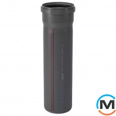 Труба каналізаційна Ostendorf HT-Safe 160*2000, Варіант: З розтрубом, Вид каналізації: Внутрішня, Тип каналізації: Проста, Колір: Темно-сірий, Діаметр (мм): 160, Товщина стінки (мм): 3.9, Довжина (мм): 2000, Матеріал: Поліпропілен PPR, фото 