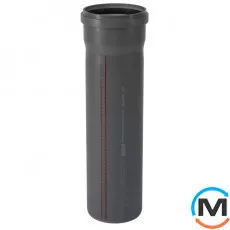 Труба каналізаційна Ostendorf HT-Safe 160*750, Варіант: З розтрубом, Вид каналізації: Внутрішня, Тип каналізації: Проста, Колір: Темно-сірий, Діаметр (мм): 160, Товщина стінки (мм): 3.9, Довжина (мм): 750, Матеріал: Поліпропілен PPR, фото 