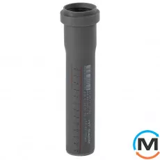 Труба каналізаційна Ostendorf HT-Safe 40*150, Варіант: З розтрубом, Вид каналізації: Внутрішня, Тип каналізації: Проста, Колір: Темно-сірий, Діаметр (мм): 40, Товщина стінки (мм): 1.8, Довжина (мм): 150, Матеріал: Поліпропілен PPR, фото 