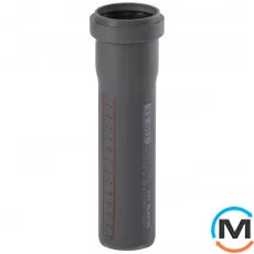 Труба каналізаційна Ostendorf HT-Safe 50*150, Варіант: З розтрубом, Вид каналізації: Внутрішня, Тип каналізації: Проста, Колір: Темно-сірий, Діаметр (мм): 50, Товщина стінки (мм): 1.8, Довжина (мм): 150, Матеріал: Поліпропілен PPR, фото 