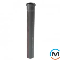 Труба канализационная Ostendorf HT-Safe 75*1500, Вариант: С раструбом, Вид канализации: Внутренняя, Тип канализации: Простая, Цвет: Темно-серый, Диаметр (мм): 75, Толщина стенки (мм): 1.9, Длина (мм): 1500, Материал: Полипропилен PPR, фото 