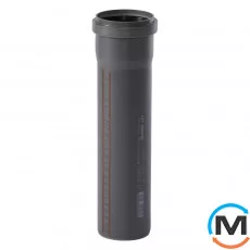 Труба каналізаційна Ostendorf HT-Safe 75*250, Варіант: З розтрубом, Вид каналізації: Внутрішня, Тип каналізації: Проста, Колір: Темно-сірий, Діаметр (мм): 75, Товщина стінки (мм): 1.9, Довжина (мм): 250, Матеріал: Поліпропілен PPR, фото 