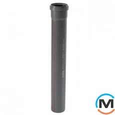 Труба канализационная Ostendorf HT-Safe 75*750, Вариант: С раструбом, Вид канализации: Внутренняя, Тип канализации: Простая, Цвет: Темно-серый, Диаметр (мм): 75, Толщина стенки (мм): 1.9, Длина (мм): 750, Материал: Полипропилен PPR, фото 