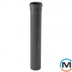 Труба каналізаційна Ostendorf HT-Safe 90*2000, Варіант: З розтрубом, Вид каналізації: Внутрішня, Тип каналізації: Проста, Колір: Темно-сірий, Діаметр (мм): 90, Товщина стінки (мм): 2.2, Довжина (мм): 2000, Матеріал: Поліпропілен PPR, фото 