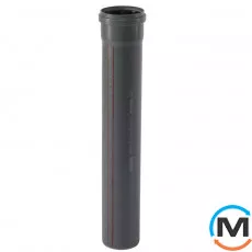 Труба канализационная Ostendorf HT-Safe 90*3000, Вариант: С раструбом, Вид канализации: Внутренняя, Тип канализации: Простая, Цвет: Темно-серый, Диаметр (мм): 90, Толщина стенки (мм): 2.2, Длина (мм): 3000, Материал: Полипропилен PPR, фото 