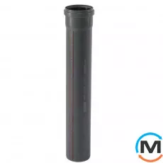 Труба канализационная Ostendorf HT-Safe 90*750, Вариант: С раструбом, Вид канализации: Внутренняя, Тип канализации: Простая, Цвет: Темно-серый, Диаметр (мм): 90, Толщина стенки (мм): 2.2, Длина (мм): 750, Материал: Полипропилен PPR, фото 