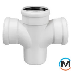 Хрестовина каналізаційна Ostendorf Skolan db 110/110х87, Варіант: 100/100х87, Вид каналізації: Внутрішня, Тип каналізації: Безшумна, Градус (град.): 90, Виконання: Одноплощинна, Діаметр (мм): 100, Матеріал: Поліпропілен PPR, фото 