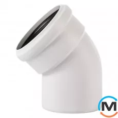 Коліно каналізаційне Ostendorf Skolan db 110х45, Вид каналізації: Внутрішня, Тип каналізації: Безшумна, Градус (град.): 45, Колір: Світло сірий, Діаметр (мм): 100, Матеріал: Поліпропілен PPR, фото 