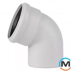 Коліно каналізаційне Ostendorf Skolan db 110х67, Вид каналізації: Внутрішня, Тип каналізації: Безшумна, Градус (град.): 67, Колір: Світло сірий, Діаметр (мм): 100, Матеріал: Поліпропілен PPR, фото 