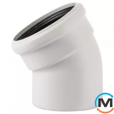 Колено канализационное Ostendorf Skolan db 125х30, Вид канализации: Внутренняя, Тип канализации: Бесшумная, Градус (град.): 30, Цвет: Светло-серый, Диаметр (мм): 125, Материал: Полипропилен PPR, фото 