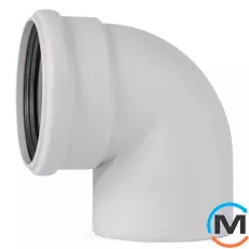 Колено канализационное Ostendorf Skolan db 125х87, Вид канализации: Внутренняя, Тип канализации: Бесшумная, Градус (град.): 90, Цвет: Светло-серый, Диаметр (мм): 125, Материал: Полипропилен PPR, фото 