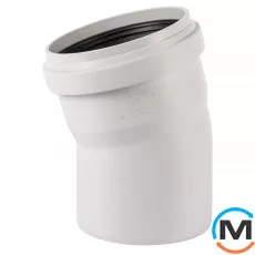 Колено канализационное Ostendorf Skolan db 150х15, Вид канализации: Внутренняя, Тип канализации: Бесшумная, Градус (град.): 15, Цвет: Светло-серый, Диаметр (мм): 150, Материал: Полипропилен PPR, фото 