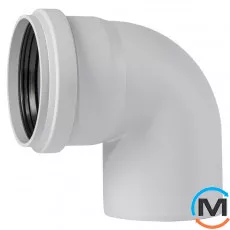 Колено канализационное Ostendorf Skolan db 150х87, Вид канализации: Внутренняя, Тип канализации: Бесшумная, Градус (град.): 90, Цвет: Светло-серый, Диаметр (мм): 150, Материал: Полипропилен PPR, фото 