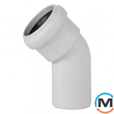 Коліно каналізаційне Ostendorf Skolan db 58х45, Вид каналізації: Внутрішня, Тип каналізації: Безшумна, Градус (град.): 45, Колір: Світло сірий, Діаметр (мм): 50, Матеріал: Поліпропілен PPR, фото 