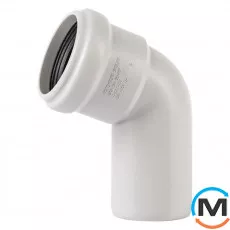 Коліно каналізаційне Ostendorf Skolan db 58х67, Вид каналізації: Внутрішня, Тип каналізації: Безшумна, Градус (град.): 67, Колір: Світло сірий, Діаметр (мм): 50, Матеріал: Поліпропілен PPR, фото 