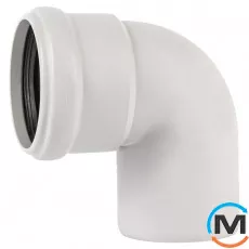 Колено канализационное Ostendorf Skolan db 75х87, Вид канализации: Внутренняя, Тип канализации: Бесшумная, Градус (град.): 90, Цвет: Светло-серый, Диаметр (мм): 75, Материал: Полипропилен PPR, фото 