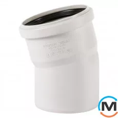 Колено канализационное Ostendorf Skolan db 90х15, Вид канализации: Внутренняя, Тип канализации: Бесшумная, Градус (град.): 15, Цвет: Светло-серый, Диаметр (мм): 90, Материал: Полипропилен PPR, фото 