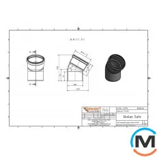 Коліно каналізаційне Ostendorf Skolan db 90х30, Вид каналізації: Внутрішня, Тип каналізації: Безшумна, Градус (град.): 30, Колір: Світло сірий, Діаметр (мм): 90, Матеріал: Поліпропілен PPR, фото 
