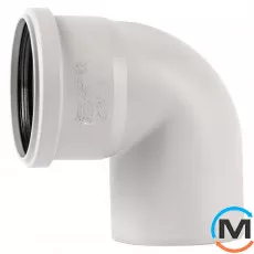 Колено канализационное Ostendorf Skolan db 90х87, Вид канализации: Внутренняя, Тип канализации: Бесшумная, Градус (град.): 90, Цвет: Светло-серый, Диаметр (мм): 90, Материал: Полипропилен PPR, фото 