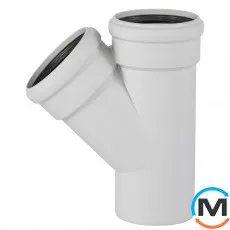 Трійник каналізаційний Ostendorf Skolan db 110/110х45, Вид каналізації: Внутрішня, Тип каналізації: Безшумна, Градус (град.): 45, Модифікація: 100/100х45, Колір: Світло сірий, Діаметр (мм): 100, Матеріал: Поліпропілен PPR, фото 