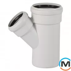 Тройник канализационный Ostendorf Skolan db 110/70х45, Вид канализации: Внутренняя, Тип канализации: Бесшумная, Градус (град.): 45, Модификация: 100/70х45, Цвет: Светло-серый, Диаметр (мм): 100, Материал: Полипропилен PPR, фото 