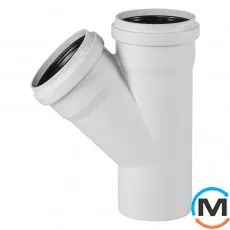 Трійник каналізаційний Ostendorf Skolan db 150/150х45, Вид каналізації: Внутрішня, Тип каналізації: Безшумна, Градус (град.): 45, Модифікація: 150/150х45, Колір: Світло сірий, Діаметр (мм): 150, Матеріал: Поліпропілен PPR, фото 