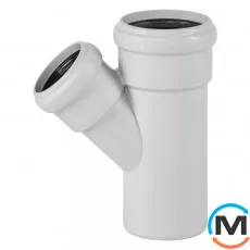 Тройник канализационный Ostendorf Skolan db 75/58х45, Вид канализации: Внутренняя, Тип канализации: Бесшумная, Градус (град.): 45, Модификация: 75/50х45, Цвет: Светло-серый, Диаметр (мм): 75, Материал: Полипропилен PPR, фото 