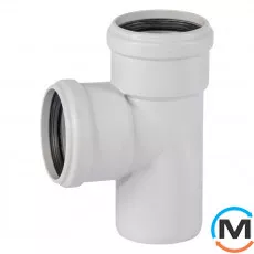 Тройник канализационный Ostendorf Skolan db 75/75х87, Вид канализации: Внутренняя, Тип канализации: Бесшумная, Градус (град.): 90, Модификация: 75/75х87, Цвет: Светло-серый, Диаметр (мм): 75, Материал: Полипропилен PPR, фото 