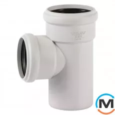 Тройник канализационный Ostendorf Skolan db 90/70х87, Вид канализации: Внутренняя, Тип канализации: Бесшумная, Градус (град.): 90, Модификация: 90/70х87, Цвет: Светло-серый, Диаметр (мм): 90, Материал: Полипропилен PPR, фото 