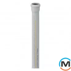 Труба канализационная Ostendorf Skolan db 58х3000, Вариант: С раструбом, Вид канализации: Внутренняя, Тип канализации: Бесшумная, Цвет: Светло-серый, Диаметр (мм): 50, Толщина стенки (мм): 4, Длина (мм): 3000, Материал: Полипропилен PPR, фото 