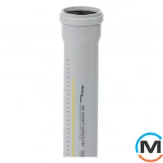 Труба канализационная Ostendorf Skolan db 75х500, Вариант: С раструбом, Вид канализации: Внутренняя, Тип канализации: Бесшумная, Цвет: Светло-серый, Диаметр (мм): 75, Толщина стенки (мм): 4.5, Длина (мм): 500, Материал: Полипропилен PPR, фото 