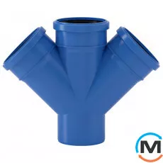 Хрестовина Valsir Triplus Ø110/110/110 45°, Градус (град.): 45, Модифікація: 110/110/110, Діаметр (мм): 110, фото 