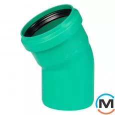 Колено канализационное Ostendorf KG2000B 100х30°, Градус (град.): 30, Диаметр (мм): 100, фото 