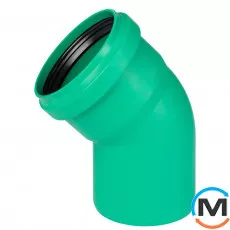 Коліно каналізаційне Ostendorf KG2000B 100х45°, Градус (град.): 45, Діаметр (мм): 100, фото 