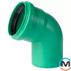 Колено канализационное Ostendorf KG2000B 100х67°, Градус (град.): 67, Диаметр (мм): 100, фото 