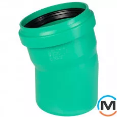 Коліно каналізаційне Ostendorf KG2000B 150х15°, Градус (град.): 15, Діаметр (мм): 160, фото 