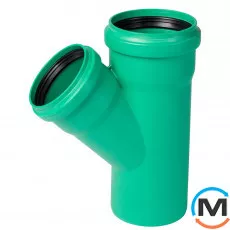 Трійник каналізаційний Ostendorf KG2000EA 125х110 45°, Градус (град.): 45, Діаметр (мм): 125, Модифікація: 125х110 45°, фото 