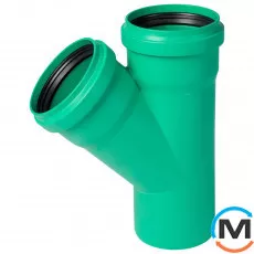 Трійник каналізаційний Ostendorf KG2000EA 125х125 45°, Градус (град.): 45, Діаметр (мм): 125, Модифікація: 125х125 45°, фото 