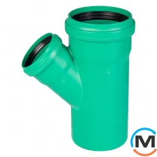 Трійник каналізаційний Ostendorf KG2000EA 150х110 45°, Градус (град.): 45, Діаметр (мм): 160, Модифікація: 150х110 45°, фото 