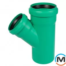 Тройник канализационный Ostendorf KG2000EA 150х125 45°, Градус (град.): 45, Диаметр (мм): 160, Модификация: 150х125 45°, фото 