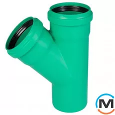 Трійник каналізаційний Ostendorf KG2000EA 200х150 45°, Градус (град.): 45, Діаметр (мм): 200, Модифікація: 200х150 45°, фото 