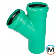 Трійник каналізаційний Ostendorf KG2000EA 200х200 45°, Градус (град.): 45, Діаметр (мм): 200, Модифікація: 200х200 45°, фото 