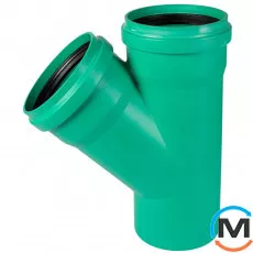 Трійник каналізаційний Ostendorf KG2000EA 250х250 45°, Градус (град.): 45, Діаметр (мм): 250, Модифікація: 250х250 45°, фото 