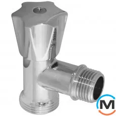 Кран Albertoni кутовий вентильний для сантехприладів Ø1/2" х 3/4", фото 