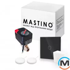 Система захисту від протікання води Mastino TS2 1/2 Light black, Варіант: 1 кран та 2 датчики, Діаметр різьблення: 1/2", Колір: Чорний, фото 