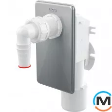 Сифон Alca Plast для пральної машинки під штукатурку хромований, фото 