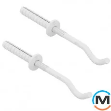 Комплект кронштейнів MB-FIX R12V (2 шт.) для трубчастого радіатора (3-4 кол.) Ø12 210 мм RAL9010, фото 