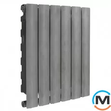 Радіатор опалення Fondital алюмінієвий (6 секцій) BLITZ SUPER B4 PURE METAL 500/100, Колір: Сірий, Міжосьова відстань (мм): 500, Кількість секцій: 6, фото 