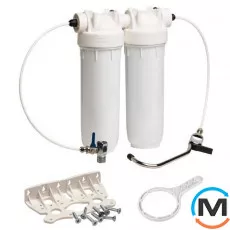 Комплект фільтрів Atlas Filtri (під миття) BRAVO DP DUO BW 10" (водорозбірний кран+кран підключення), Кількість колб: 2 колби, фото 