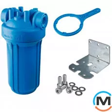 Фільтр-колба Atlas Filtri DP BIG AB (синій) Ø1" IN (пластик) 10" 45°C 8,3 bar, Діаметр різьблення: 1", Колір: Блакитний, Типорозмір: 10", Кількість колб: 1 колба, фото 